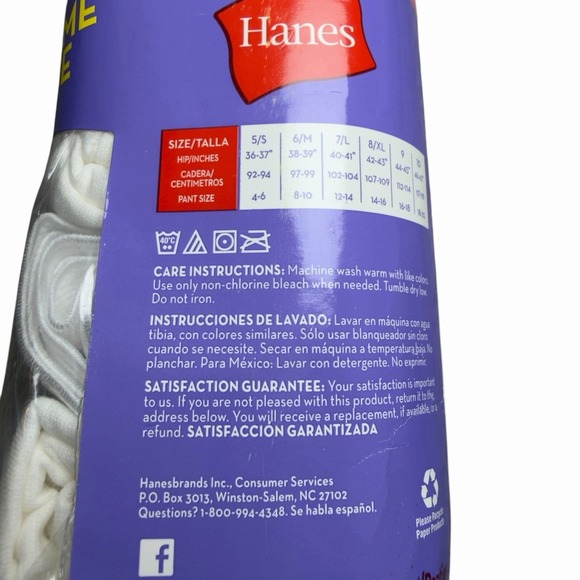 Hanes Womens PB40WH Cotton Briefs 12 Pack Size 7 Cool Comfort High Rise Tagless - Picture 6 of 8